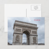 Paris Arc de Triomphe Blick Postkarte (Vorne/Hinten)