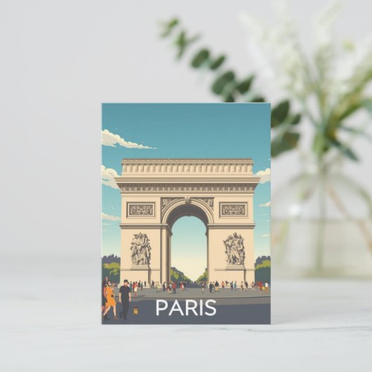 Paris Arc de Triomphe Postkarte (Stehend Vorderseite)