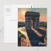 Paris Arc de Triomphe Postkarte (Vorne/Hinten)