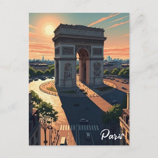 Paris Arc de Triomphe Postkarte (Vorderseite)