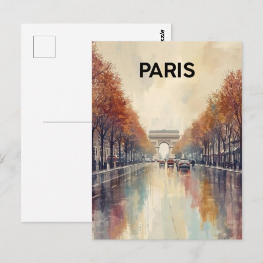 Paris Arc de Triomphe Postkarte (Vorne/Hinten)