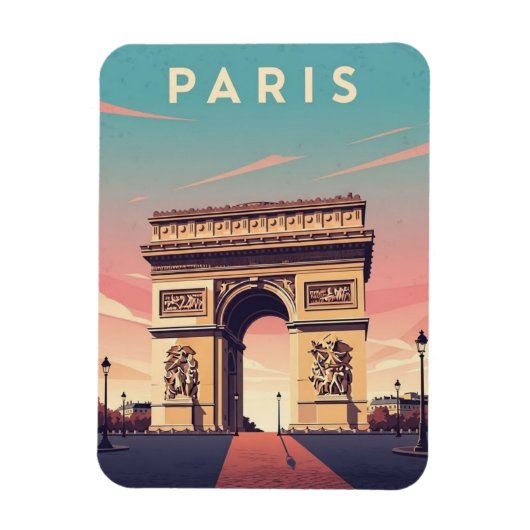 Paris Arc de Triomphe Postkarte Magnet (Vertikal)