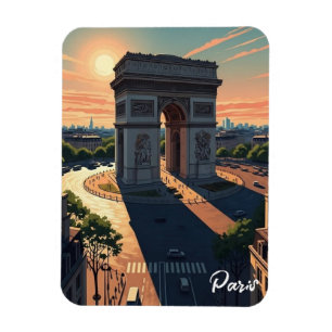 Paris Arc de Triomphe Postkarte Magnet