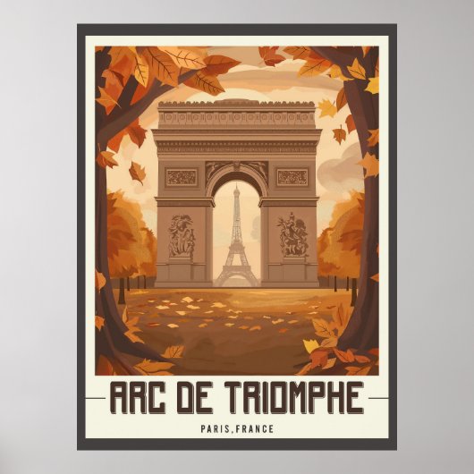 Paris Arc de Triomphe Vintage Poster (Vorne)