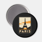 Paris Art Deko Retroposter Magnet (Vorderseite/Rückseite)