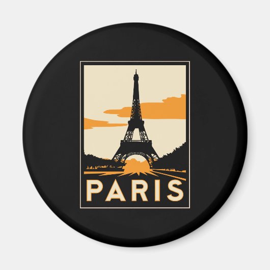 Paris Art Deko Retroposter Magnet (Vorne)