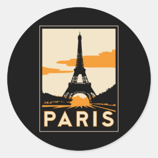 Paris Art Deko Retroposter Runder Aufkleber