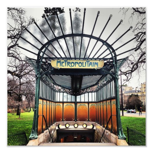 Paris Art Nouveau Hector Guimard Metro - Paris Fotodruck (Vorne)