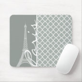 Paris; Ash Graue marokkanische Quatrefolie Mousepad (Mit Mouse)