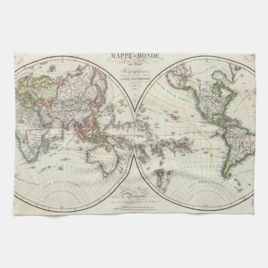 Paris-Atlas-Karte Handtuch (Horizontal)