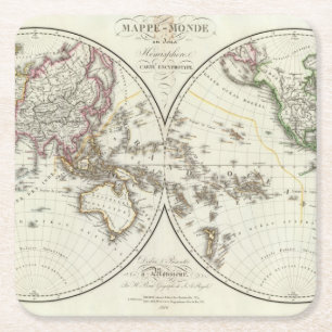 Paris-Atlas-Karte Rechteckiger Pappuntersetzer