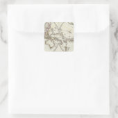 Paris Atlas Map Quadratischer Aufkleber (Tasche)