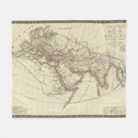 Paris-Atlaskarte Fleecedecke (Vorderseite (Horizontal))