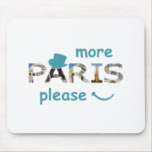 Paris Attraktionen Mehr Paris Bitte blauer Glitzer Mousepad (Vorne)