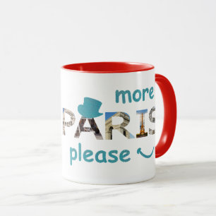 Paris Attraktionen Mehr Paris Bitte blauer Glitzer Tasse