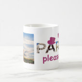 Paris Attraktionen Mehr Paris Bitte rosa Glitzer Kaffeetasse (Mittel)