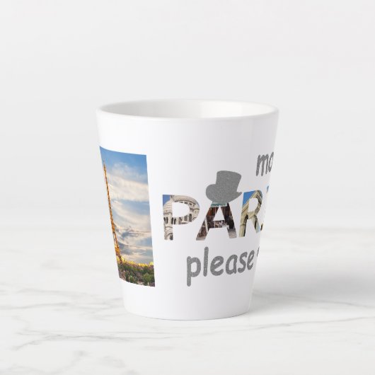 Paris Attraktionen Mehr Paris Bitte Silberner Glit Milchtasse (Vorderseite)