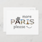 Paris Attraktionen Mehr Paris Bitte Silberner Glit Postkarte (Vorne/Hinten)