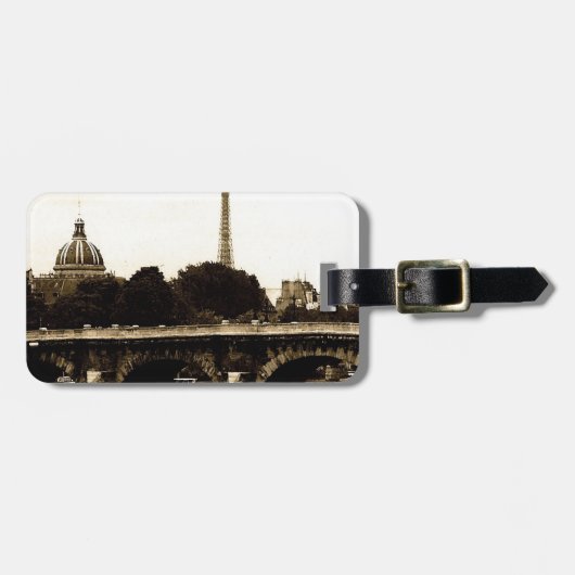 Paris auf dem Quadrat Gepäckanhänger (Vorderseite horizontal)