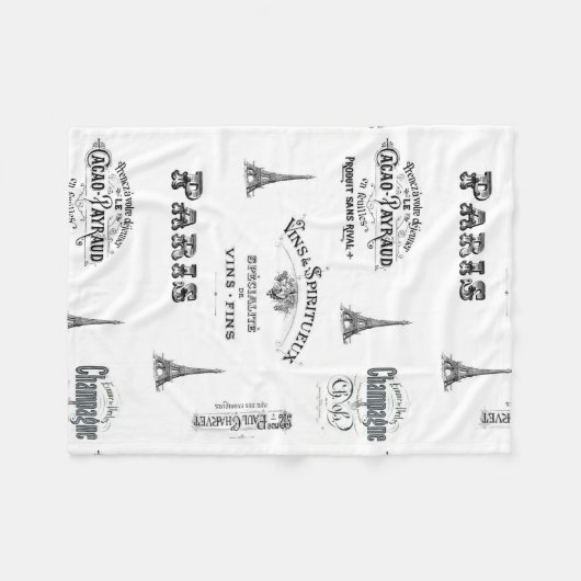 Paris-Aufkleber-Collagen-Fleece-Decke Fleecedecke (Vorderseite (Horizontal))