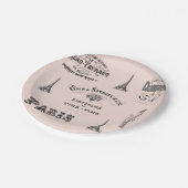 Paris-Aufkleber-Collagen-Franzose-Pappteller Pappteller (Schrägansicht)