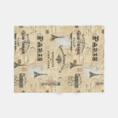 Paris-Aufkleber-Collagen-französische Fleecedecke (Vorderseite (Horizontal))