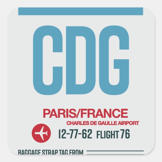 Paris - Aufkleber für das Travel Tag (Vorderseite)