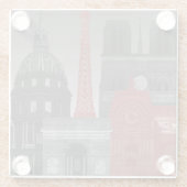 Paris-Aufzüge bis zum Nacht - Rot Glasuntersetzer (Rückseite)