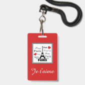 Paris Ausweis (Vorderseite mit Lanyard)