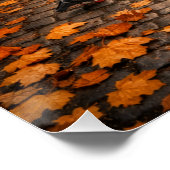 Paris Autumn Café Street – Warm Fall Poster (Ecke)