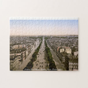 Paris Avenue Des Champs Elysses, Frankreich c1900 Puzzle
