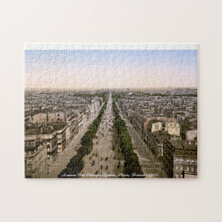 Paris Avenue Des Champs Elysses, Frankreich c1900 Puzzle