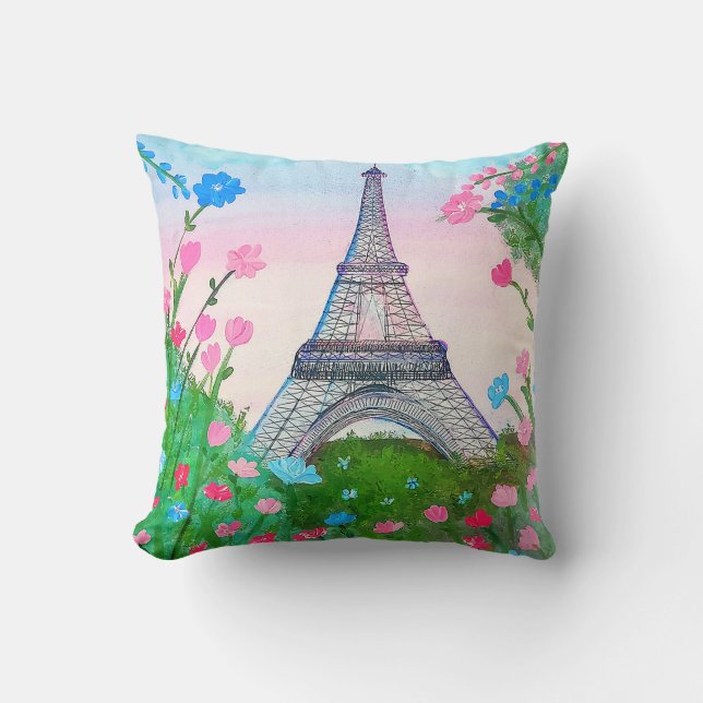 Paris azul y rosa kissen (Vorderseite)