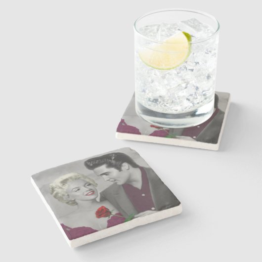 Paris B&W Steinuntersetzer (Seitenansicht)