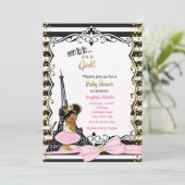 Paris Baby Dusche Einladung Ethnic (Stehend Vorderseite)