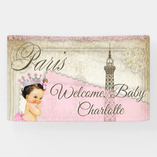 Paris Baby Girl Babyparty-Banner Banner