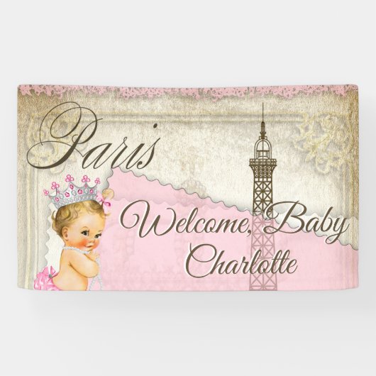 Paris Baby Shower Banner (Horizontal)