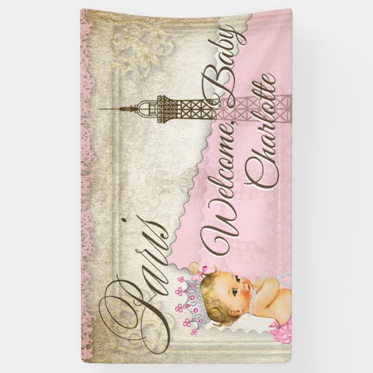 Paris Baby Shower Banner (Vertikal)