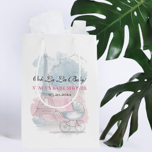 Paris Baby Shower Eiffelturm Geschlechtsneutral Mittlere Geschenktüte