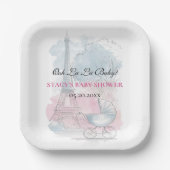 Paris Baby Shower Eiffelturm Geschlechtsneutral Pappteller (Vorderseite)