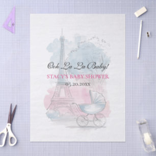 Paris Baby Shower Eiffelturm Geschlechtsneutral Seidenpapier
