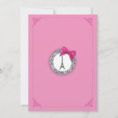 Paris-Babyparty-Mädchen-Rosa-Eiffelturm laden ein Einladung (Rückseite)