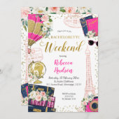Paris Bachelorette Weekend Frankreich Einladung (Vorne/Hinten)