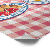 Paris Balcony Breakfast Cat Eiffel Tower View Arts Poster (Ecke)