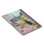Paris Balcony Cat Breakfast Eiffel Tower Notebook Notizblock (Rechte Seite)