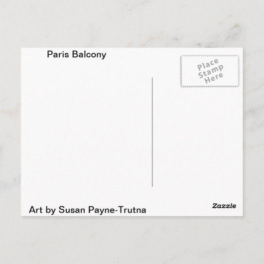 Paris Balcony Postkarte (Rückseite)