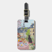 Paris Balkon Katze Eiffelturm Reise Gepäckanhänger (Vorderseite vertikal)