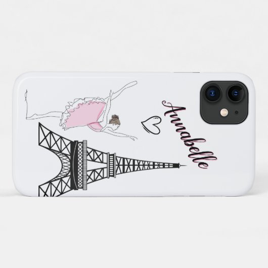 Paris Ballerina und der Eiffelturm Case-Mate iPhone Hülle (Rückseite (Horizontal))