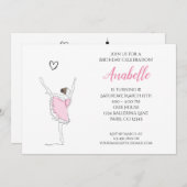 Paris Ballerina und der Eiffelturm Girls Festival  Einladung (Vorne/Hinten)