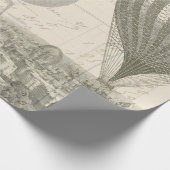Paris Ballonfahrt Geschenkpapier (Ecke)